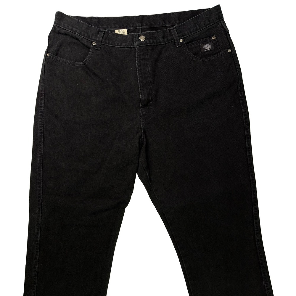 Vintage 1998 Harley Davidson USA Black Denim Jeans | Traditional Fit Size 42x30